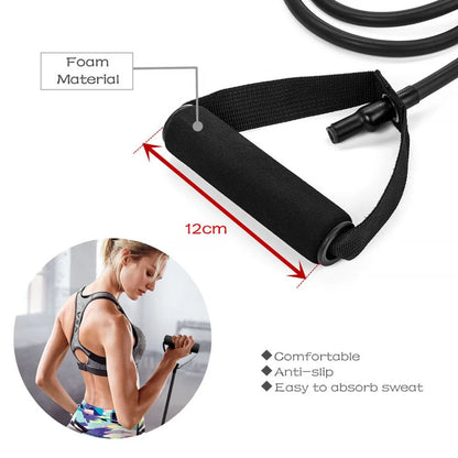 Handles Yoga  Fitness Exercise Tube Band for Home